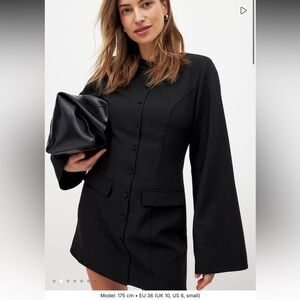 NA-KD Fashion Long Sleeve Button Mini Dress- 36/6